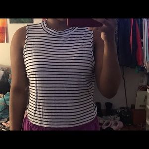 black and white crop top